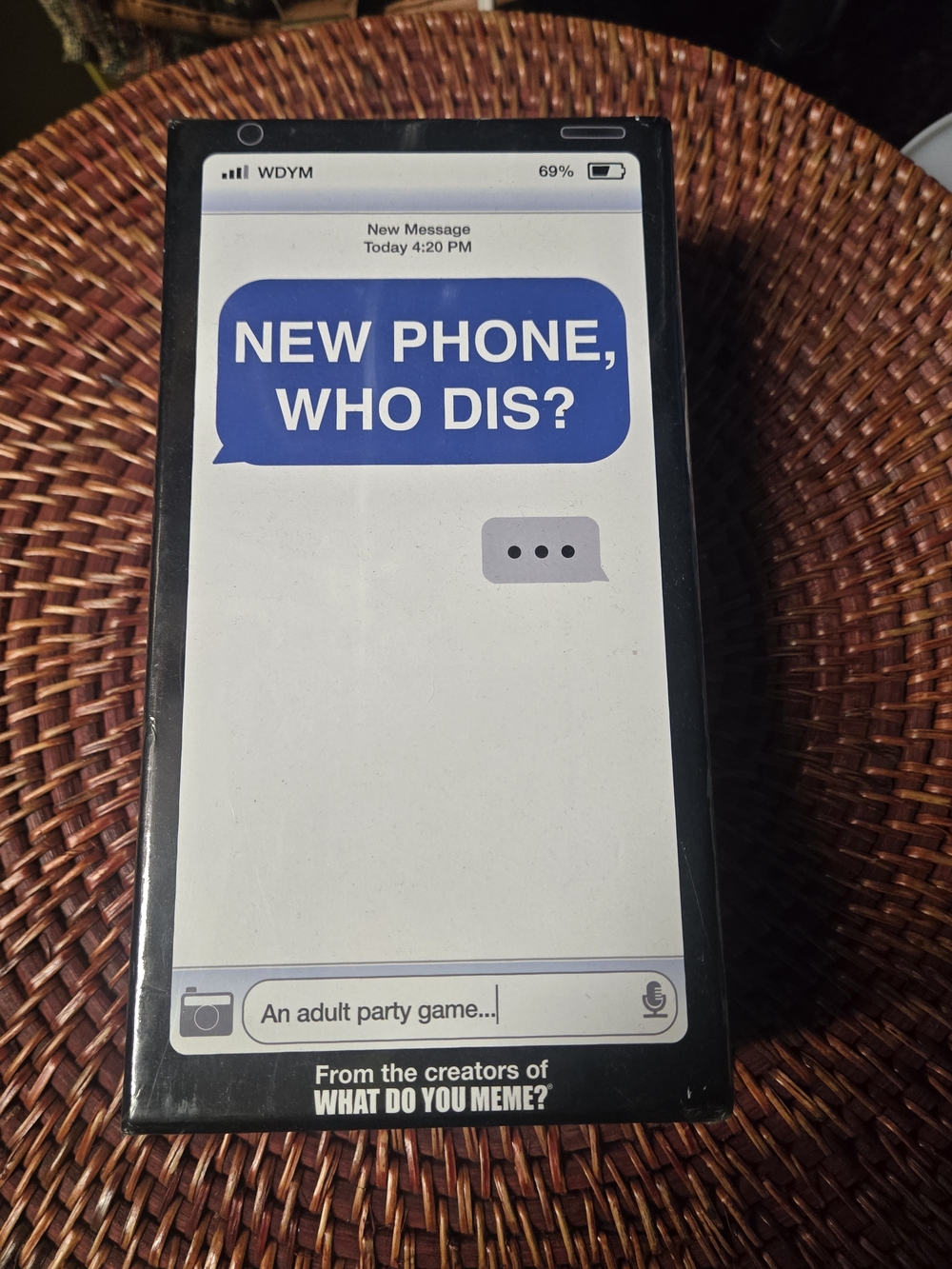 New Phone Who Dis? Adult Party Game - Blue & White Box